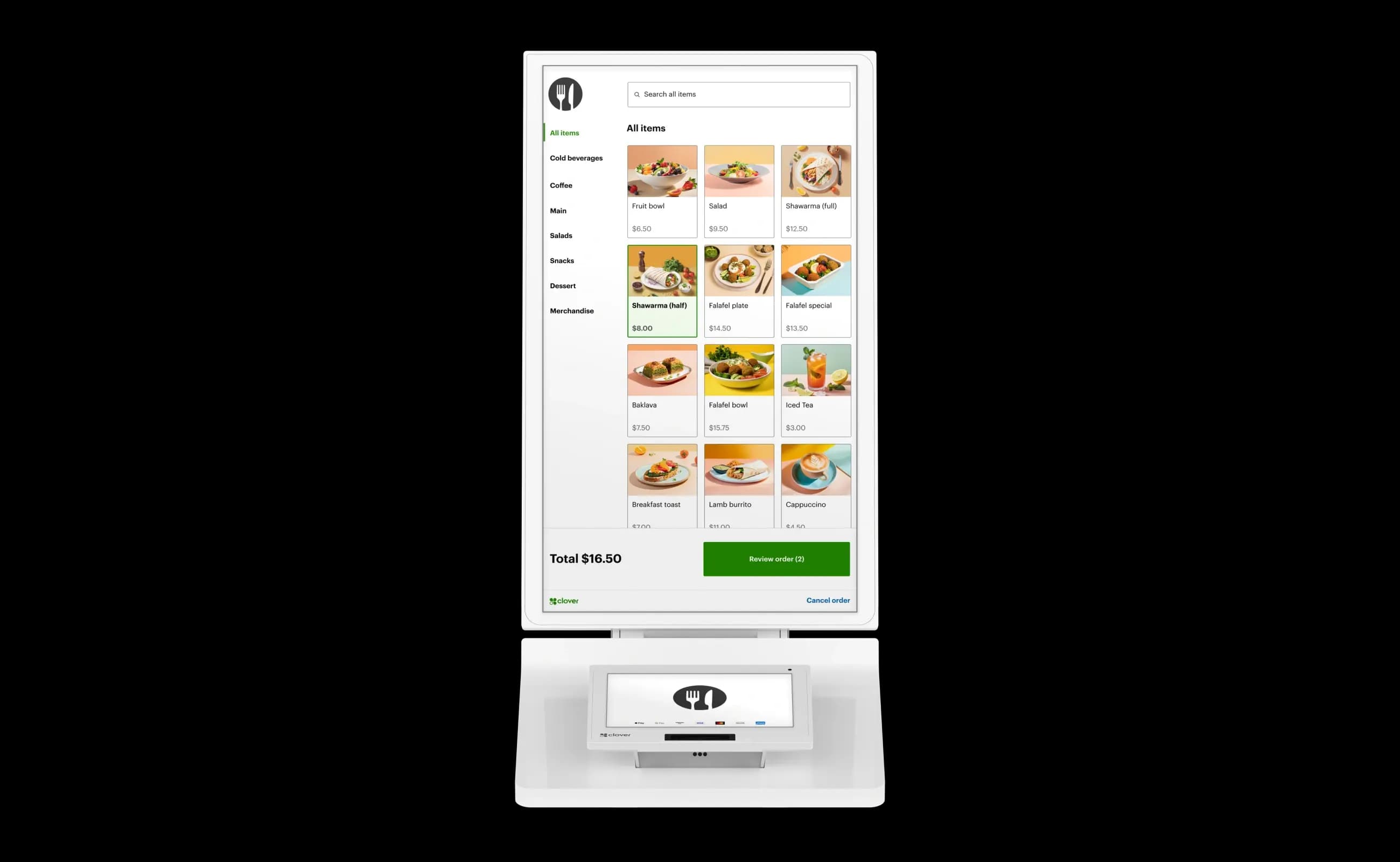 Clover Kiosk self-ordering unit