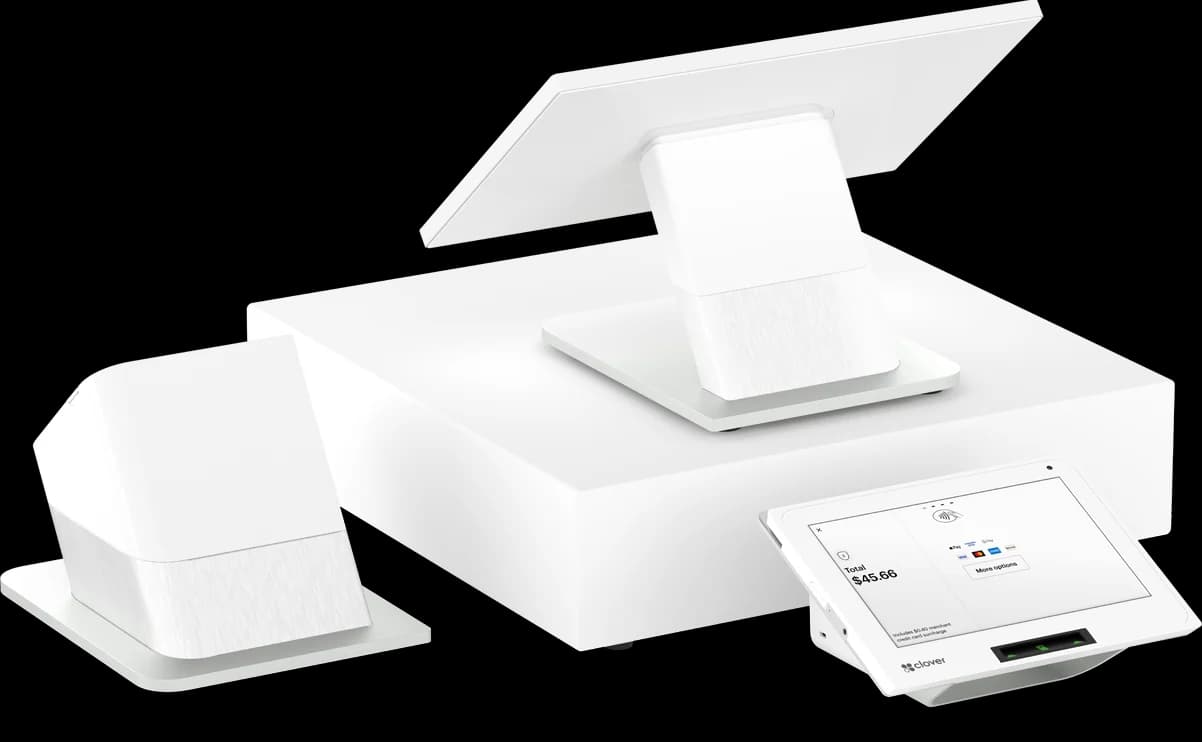 Clover Duo countertop terminal with customer-facing checkout display