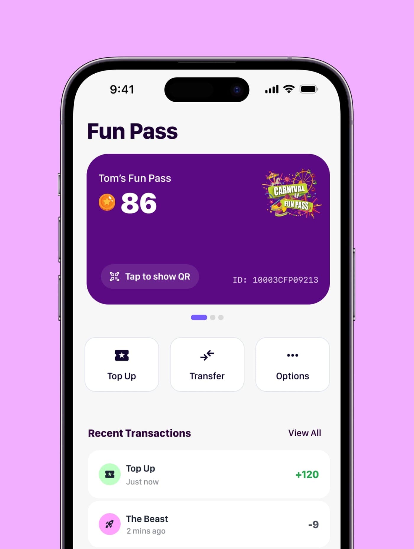Visitor using the Fun Pass app on site