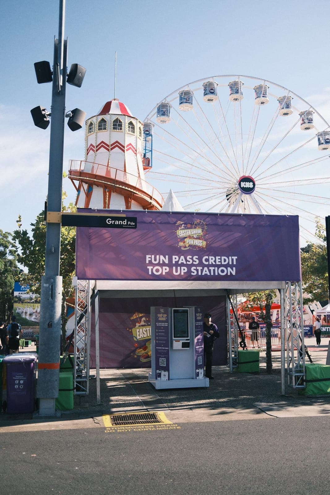 A Ludo Fun Pass top-up kiosk at Grand Parade, Sydney Royal Easter Show 2026