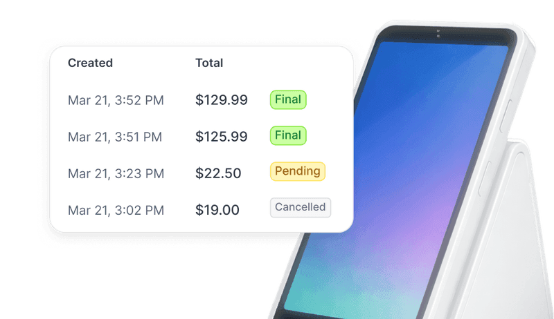 Vendor settlement view showing payments and balances