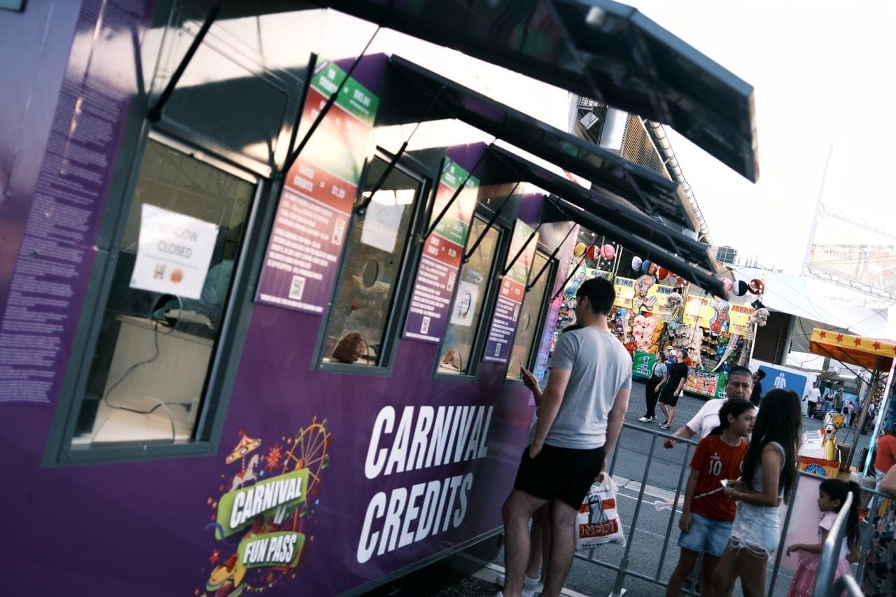 A Fun Pass booth on a carnival site