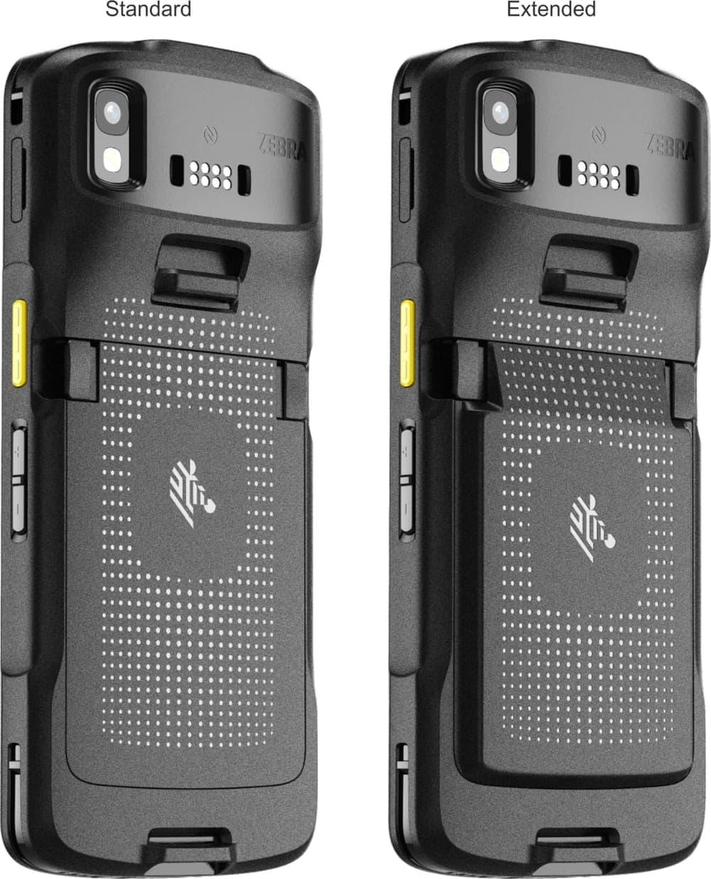 Zebra TC27 standard and extended battery packs for multi-shift swaps