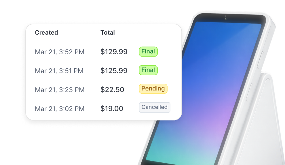 POS terminal with vendor transaction history